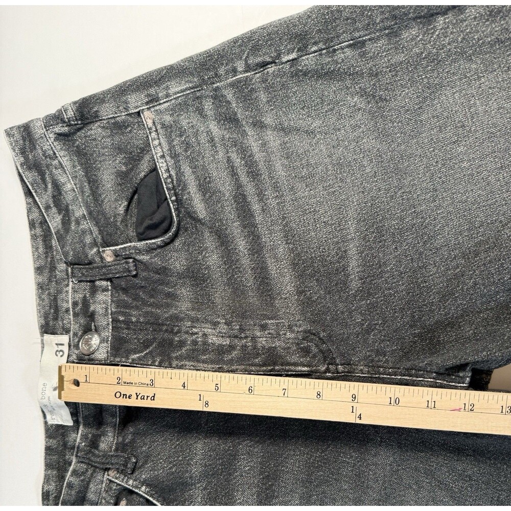 Rag & Bone Miramar Jeans 31 Wide Leg Gray Cotton Terry Sweatpant Denim Look - Picture 5 of 8
